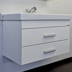 Comforty Тумба с раковиной Никосия 80П подвесная белая – фотография-1