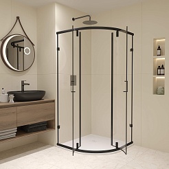 RGW Душевой уголок Classic CL-55B 80x80 профиль черный стекло прозрачное – фотография-3