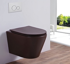 Esbano Унитаз Clavel подвесной безободковый кофе матовый – фотография-2