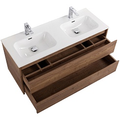 BelBagno Тумба с раковиной Kraft 120 подвесная Rovere Tabacco двойная раковина – фотография-5