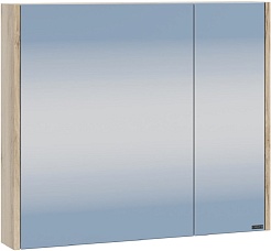 СанТа Мебель для ванной Сатурн 75 подвесная белая/дуб австрийский – фотография-13