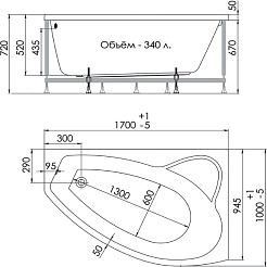 1ACReal Акриловая ванна Barcelona 170x100 L – фотография-11