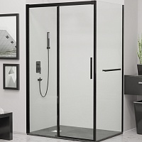 RGW Душевой уголок Leipzig LE-41-1B (LE-12B + Z-060-2B) 120x100 профиль черный стекло прозрачное