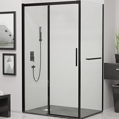 RGW Душевой уголок Leipzig LE-41-1B (LE-12B + Z-060-2B) 120x100 профиль черный стекло прозрачное – фотография-1