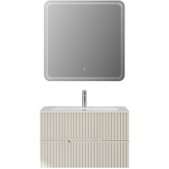 Cezares Тумба с раковиной Duet-N 80 подвесная CZR-8073-80 альпака брашированная – фотография-5