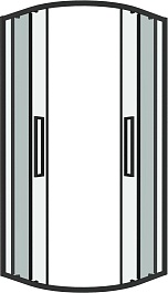 Grossman  Душевой уголок Cosmo 80x80x195 четверть круга профиль черный матовый стекло прозрачное – фотография-2