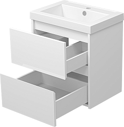 Misty Тумба с раковиной Алиса 50, 2 ящика, подвесная – фотография-4