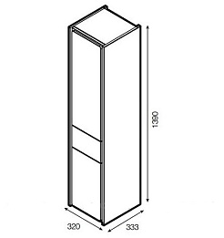 Roca Шкаф-пенал для ванной Ronda белый/серый L – фотография-5