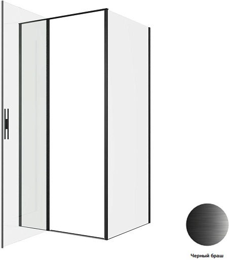 Allen Brau Душевой уголок Priority 100x90 3.31030.BBA/3.31045.BBA чёрный браш – фотография-4