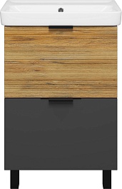 Misty Мебель для ванной Форест 60 дуб вотан/антрацит – фотография-5