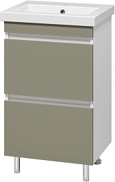 Misty Тумба под раковину Майна 50 2 ящика хаки/белая – фотография-3