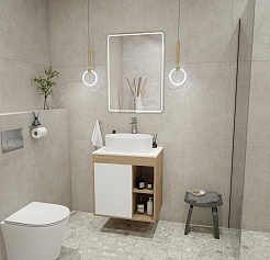 Teymi Тумба с раковиной Nura 60 дуб эврика/белый матовый T60527 раковина T50606 – фотография-2