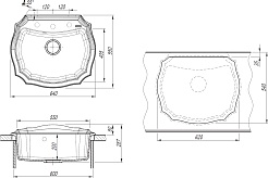 Florentina Мойка кухонная Эмилия 640 серый шелк – фотография-4