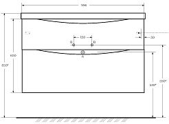BelBagno Тумба под раковину Marino-H60 100 подвесная Rovere Moro – фотография-9