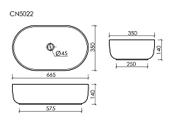 Ceramicanova Мебельная раковина Element 66 CN5022 белая – фотография-6