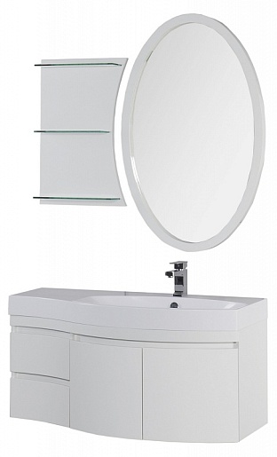 Aquanet Тумба с раковиной Опера 1-115 R с ящиком белая (169657) – картинка-11