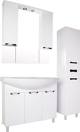 ASB-Mebel Мебель для ванной Мессина 100/3 белая – фотография-3