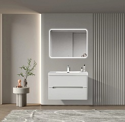 Parly Тумба с раковиной River 80 подвесная лилейно-белая – фотография-9