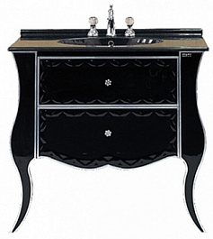 Misty Мебель для ванной "Анжелика 100" черная с серебром – фотография-2