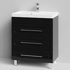 Водолей Тумба с раковиной Арабеска 70 черная – фотография-2