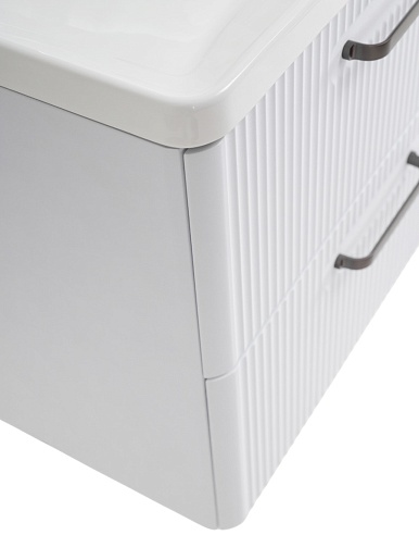 BelBagno Тумба с раковиной Due 60 подвесная Белый металлик ручки Матовый тёмный никель – картинка-3