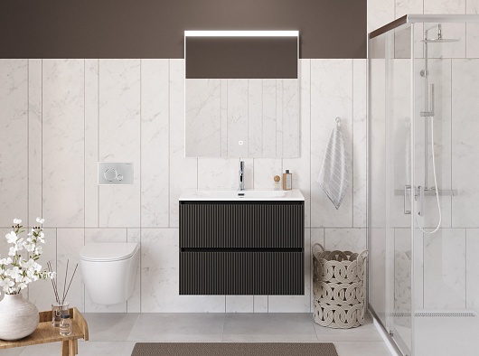 BelBagno Тумба с раковиной Uno 80 подвесная Темно-Серый матовый с раковиной BB-8099-80 – картинка-15