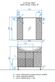 Style Line Зеркальный шкаф Папирус 900/С – фотография-5