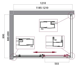 BelBagno Душевой уголок Uno 120/90 UNO-195-AH-1-120/90-P-Cr стекло матовое – фотография-3