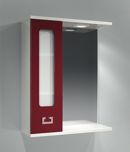 Какса-а Зеркальный шкаф "Витраж-Цвет 55" L бордо – фотография-2