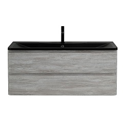 BelBagno Мебель для ванной Albano 120 подвесная Rovere Vintage Bianco с раковиной BB1200/455-LV-ART-ALR-NERO – фотография-3