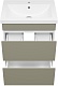 Misty Тумба с раковиной Майна 60 2 ящика хаки/белая – картинка-12