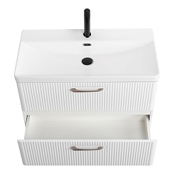 BelBagno Тумба с раковиной Due 80 подвесная Bianco Lucido – фотография-4