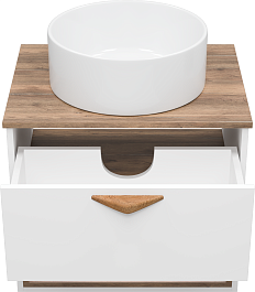 Brevita Мебель для ванной Bergen 60 подвесная дуб галифакс олово/белая – фотография-7