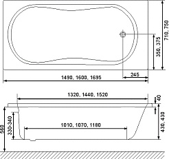 Excellent Акриловая ванна Clesis 160x70 – фотография-4