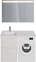 Dreja Мебель для ванной Bona 120 L под стиральную машину белая