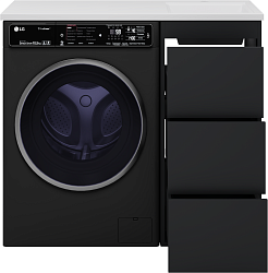 Brevita Тумба с раковиной Grafit 100 R под стиральную машину графит – фотография-3