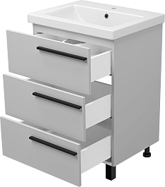 Misty Мебель для ванной Ненси 60 серая матовая – фотография-9