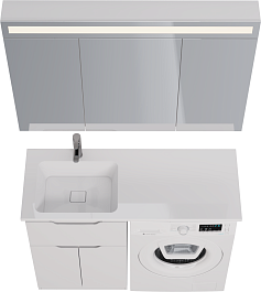 Dreja Тумба с раковиной Vega 120 L под стиральную машину белая – фотография-16