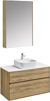 Акватон Мебель для ванной с белой столешницей Либерти 100 Одри Soft дуб эльвезия