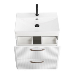 BelBagno Тумба с раковиной Due 60 подвесная Bianco Lucido – фотография-3