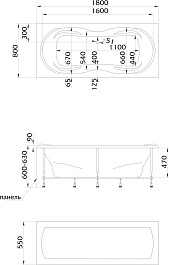 100Acryl Акриловая ванна Acrylora 180x80 – фотография-3
