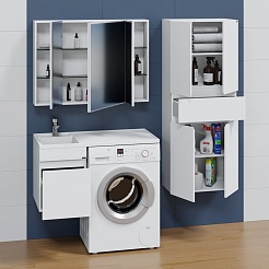 СанТа Тумба с раковиной под стиральную машину Марс 100 L подвесная белая – фотография-11