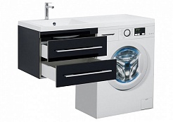 Aquanet Тумба с раковиной Верона 120 L подвесная черная – фотография-4