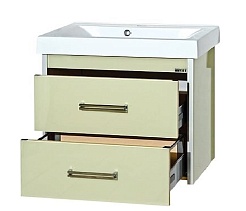 Misty Тумба с раковиной Джулия QVATRO 75 подвесная бежевая Beidge – фотография-3