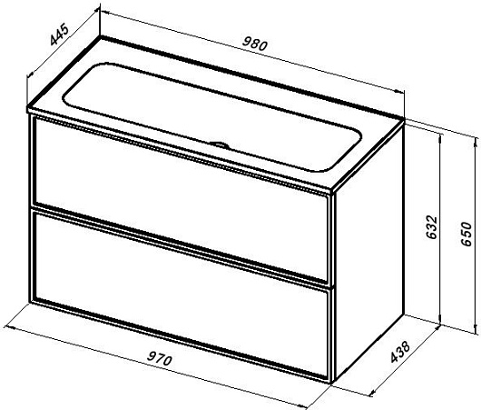Aquanet Тумба с раковиной Арт 100 подвесная мисти грин матовая – фотография-26