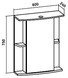 Runo Зеркальный шкаф Мадрид 60 – фотография-2