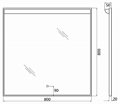 BelBagno Зеркало Uno 80 SPC-UNO-800-800-TCH – фотография-7