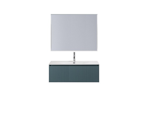 BelBagno Тумба с раковиной Uno 100 с 1 ящиком подвесная Голубой матовый с раковиной BB-8099-100 – фотография-10