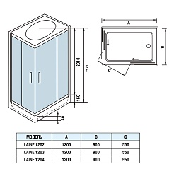 WeltWasser Душевая кабина LAINE 1203 – фотография-2