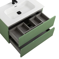 Cezares Тумба с раковиной Duet-N 80 подвесная CZR-8095-80 фисташковый софт – фотография-2